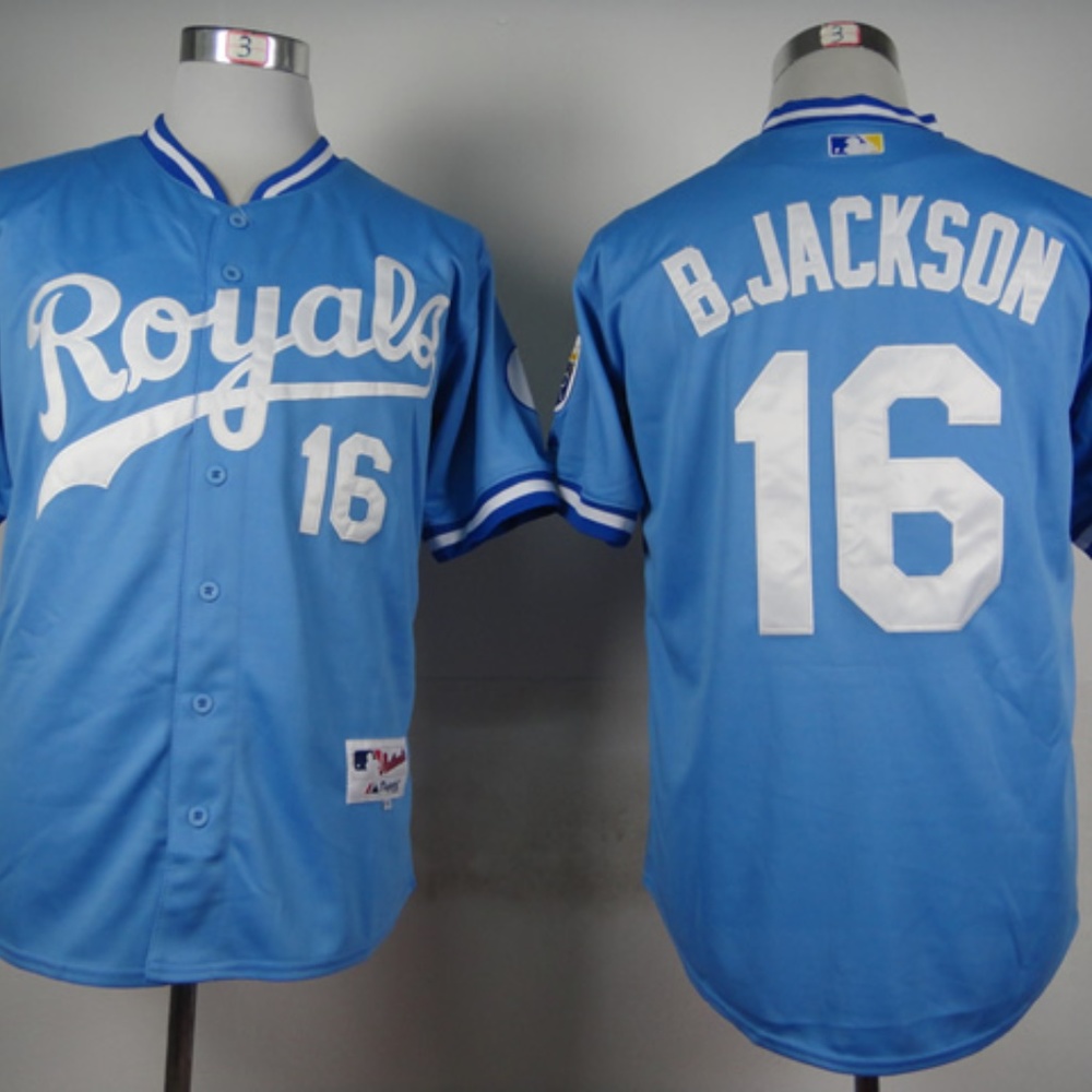 Mens Majestic Kansas City Royals 16 Bo Jackson